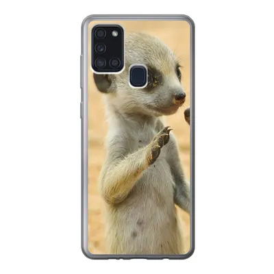 Produktbild von MuchoWow® Handyhülle Schutzhülle Hülle für Samsung Galaxy A21s Erdmännchen - Braun - Tier Silikon Softcase Handy Hülle - Hartschale