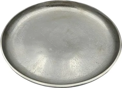 Produktbild von Dekoteller Silber Metall – Ø20cm – Runder Kerzenteller & Dekoschale aus massivem Aluminium – Modernes Dekotablett für Tisch Flur & Wohnraum