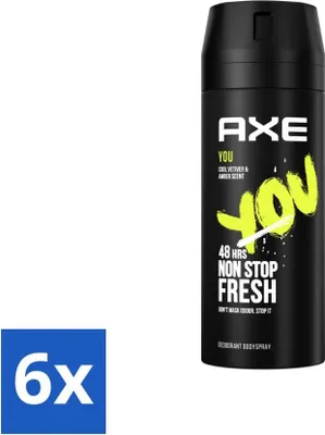 Obrázok produktu pre Ax - Dezodorant v spreji - 48h Fresh - You - Cool Vetiver & Amber - 150 ml - Výhodné balenie - 6 kusov