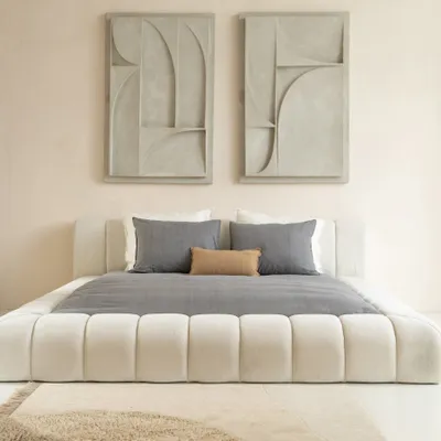 Produktbild von Sitheim-Europe Polsterbett HEAVEN Desigbett Beige (1x Bettgestell, 2x Lattenroste)