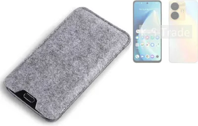 Produktbild von K-S-Trade Filz Handyhülle kompatibel mit Realme C55 Schutzhülle Filztasche Filz Tasche Case Sleeve Handy Hülle Filzhülle grau