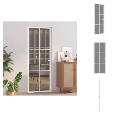 Immagine prodotto di vidaXL Porta interna 76x201,5 cm Bianco ESG vetro e alluminio - Porte d'ingresso