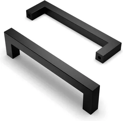 Obrázek produktu pro Černé dveřní kliky 128 mm z nerezové oceli, sada 15 kusů