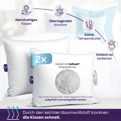Allergiker-Kissen 70x80 Cm – Waschbar Bis 60°C, Ökotex-zertifiziert | Für Bett, Sofa Oder Als Stillkissen