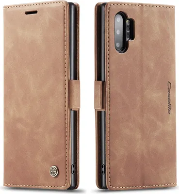 Image de Galaxy Note 10+ Plus Case, RetroPolyuréthaneLeather Case, Card Pockets, Magnetic Closure, Case with Stand Function for Samsung Galaxy Note 10 Plus / Note 10+ Brown