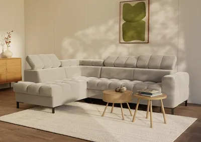 Produktbild von LetSit Ecksofa Fiore L Raven Linke Freistehendes Loungesofa Bequemes Ecksofa mit Schlaffunktion Schmutzabweisend Für Wohnzimmer Schlafzimmer Beige
