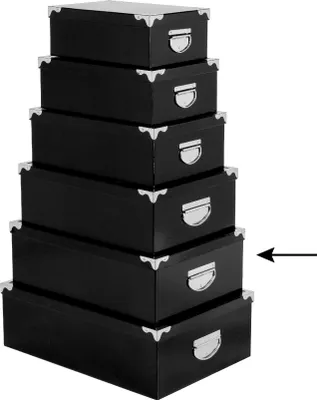 Produktbild von 5Five Aufbewahrungsbox/Box - schwarz - 44 x 31 x 15 cm - Pappe