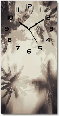 Produktbild von Wanduhr aus Glas – 30x60 cm - Glasbild - Glasuhr - Gehärtetes Glas -Palmen