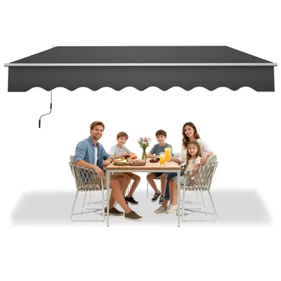 Immagine prodotto di QEENTOE, tenda da sole per balcone, 300x250 cm, tenda da sole per esterni in poliestere con manovella, ideale per terrazze e balconi, protezione solare, colore antracite