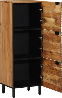 Image de vidaXL Buffet haut avec étagère naturel 40 x 33,5 x 110 cm bois massif acacia