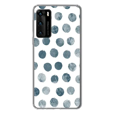 Produktbild von MuchoWow® Handyhülle Schutzhülle Hülle für Huawei P40 Polka dots - Grau - Weiß Silikon Softcase Handy Hülle - Handytasche