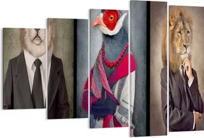 Produktbild von Bild auf Leinwand - Leinwandbild - Tier Abstraktion - 150x100cm - Wand Bild - Wanddeko - Leinwanddruck - Bilder - Kunstdruck - Wanddekoration - Leinwand bilder - Wandkunst - EG150x100-4088