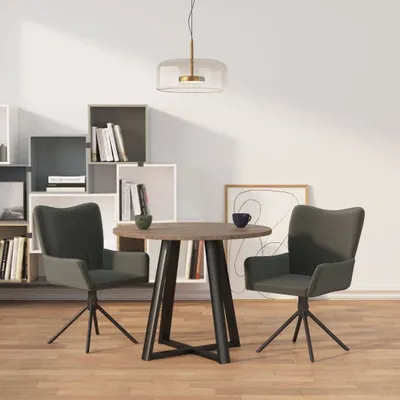 Produktbild von The Living Store Esszimmerstühle 2 Stk. Drehbar Dunkelgrau Samt