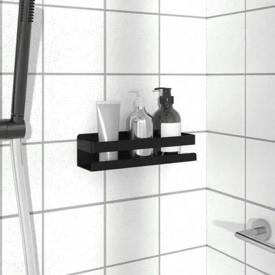 Produktbild von vidaXL Sprchová vanička Matná čierna 23x6,5x6 cm Brúsená nerezová oceľ 304