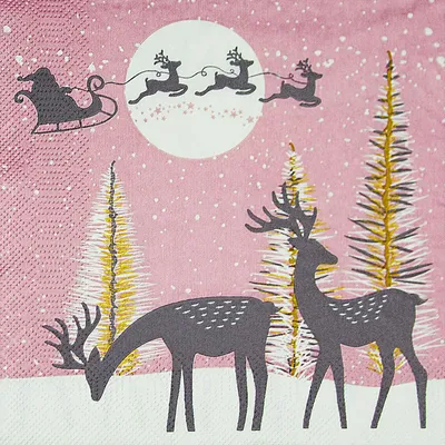 Produktbild von 200x Weihnachtsservietten 3-lagig 33 x 33 cm Rentiere