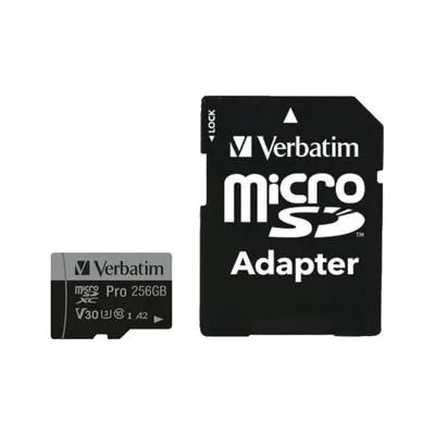 Immagine prodotto di Verbatim Karta Microsd 256Gb + Adapterpro U3 Czarny/Nero 47045