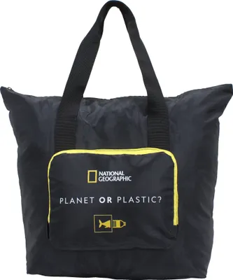 Immagine prodotto di Shopper National Geographic pieghevole in poliestere riciclato nero taglia unica