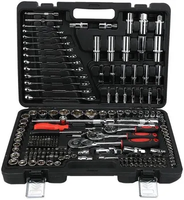 Produktbild von Famanu Werkzeugset - 215-teilig mit robustem Koffer - Schwarz