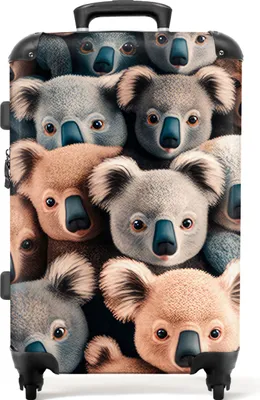 Produktbild von NoBoringSuitcases.com® Großer Koffer - Koala - Tiere - Muster - Grau - Braun - Kinder - Kombinationsschloss TSA - Hartschalen Trolley 4 Rollen - 72 liter - Reisekoffer - 66 cmKoffer Mittelgroß 67x43x25 cm, 72L,