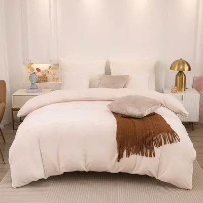 Produktbild von Weiche und bequeme Bettwäsche, Plüsch Bettwäsche Bettbezug mit Kissenbezug Set 140x200cm COZY