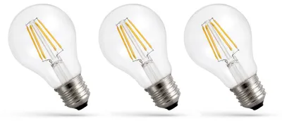 Image de 3 x Spectrum LED Filament A60 ampoules 7W presque 60W E27 clair 770lm blanc chaud 2700K