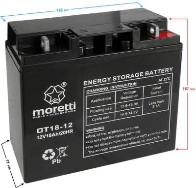 Immagine prodotto di Moretti (Gel) OT 12V/18AH Batteria per tosaerba