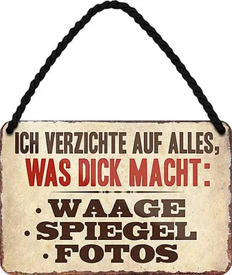 Blechschild Retro Spruch 18x12 cm Metall Hängeschild