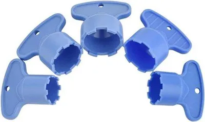 Imagen del producto de Juego de 5 llaves azules para la extracción de grifos de agua de 2,2 GPM, que incluye 5 llaves para retirar el grifo; una herramienta útil para fregaderos.