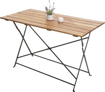 Obrázek produktu pro Zahradní stůl HWC-J40, skládací, akáciové dřevo, 120x60cm - přírodní