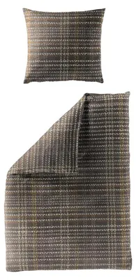 Produktbild von Bettwäsche Bierbaum Biber 4143-80 braun natur kariert 135x200