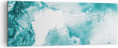 Produktbild von Bild auf Leinwand - Leinwandbild - Einteilig - Abstraktion Meer Türkis - 140x50cm - Wand Bild - Wanddeko - Wandbilder - Leinwanddruck - Bilder - Wanddekoration - Leinwand bilder - AB140x50-4268
