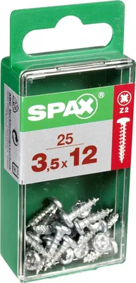 Immagine prodotto di Set di 25 viti SPAX Torx in acciaio a testa tonda, Diam.3,5 mm x L.12 mm