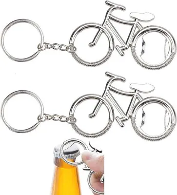 Productafbeelding van Sleutelhanger Fietsflesopener - Set van 2, Praktische Flesopener voor Bierliefhebbers