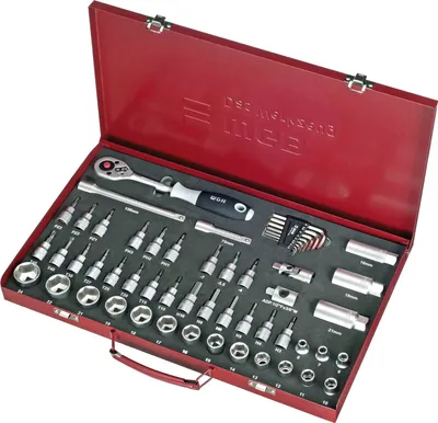 Produktbild von WGB Steckschlüssel-Satz 2480 3/8"vierkant mit Umschaltknarre 55-teilig