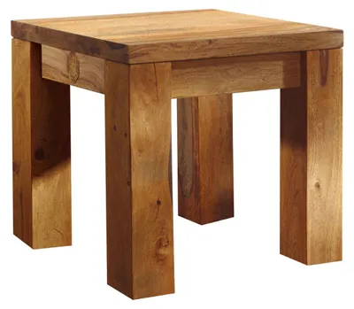 Immagine prodotto di MASSIVMOEBEL24 | sgabello in legno di Sheesham / palissandro 45x45x45 marrone oliato NATURE BROWN #108