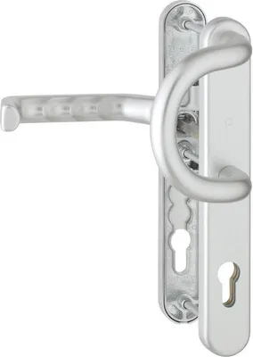 Productafbeelding van Famanu inbraakwerende deurset - smalle handgreep - zilver - 92 mm