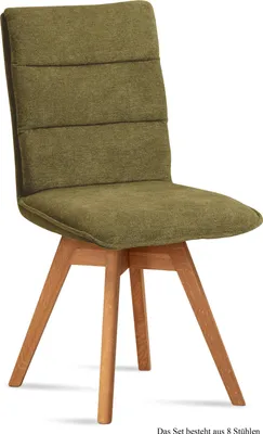 Produktbild von Esszimmerstuhl drehbar (8er-Set) Dorle 47x92x60 Eiche geölt/Olivgrün