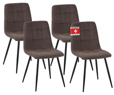 Produktbild von Albatros Esszimmerstühle 4er Set BORA Braun - Komfortabler Polsterstuhl für Modernes und Stilvolles Design am Esstisch - Küchenstuhl oder Stuhl Esszimmer mit hoher Belastbarkeit bis 110kg