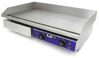Image de Plaque de cuisson électrique Kukoo pour la restauration, plaque de cuisson gastronomique, plaque de cuisson en acier inoxydable, plaque de cuisson électrique, plaque de cuisson professionnelle, plancha en fonte, barbecue électrique, barbecue de table, plaque de cuisson lisse, régulation de la température, bac de récupération