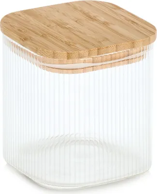 Produktbild von ZELLER 19667 Vorratsglas 720 ml mit Bambusdeckel, Glas/Bambus, ca. 10 x 10 x 10,7 cm