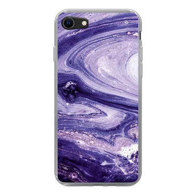 Produktbild von MuchoWow® Handyhülle Schutzhülle Hülle für iPhone 8 Marmor - Naturstein - Glitzer Silikon Softcase Handy Hülle - Schutzhaube