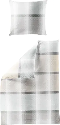 Produktbild von BIERBAUM Bettwäsche Mako-Satin kitt 135x200cm, mit 1 Kissen