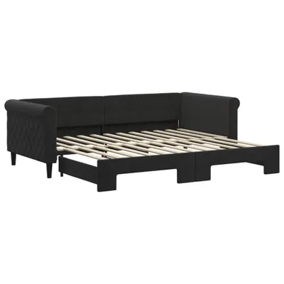 Produktbild von VidaXL 3197775, Sofabett, Schwarz, Schaum, Metall, Polyester, Holz, 2290 mm, 1000 mm