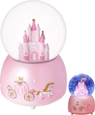 Produktbild von Musikalische Kristallkugel 360° drehbar – LED-Leuchten + Schneeeffekt, 8cm Durchmesser