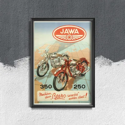 Produktbild von Poster - Canvas - Leinwand - 42 cm x 59,4 cm - Java-Motorrad