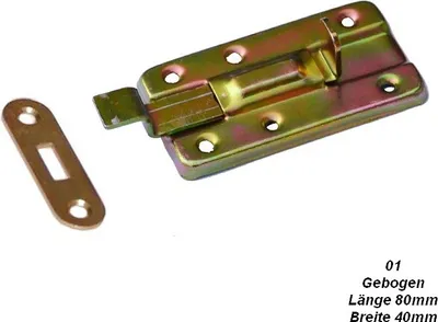 Produktbild von Grendelriegel Türriegel Riegel Schlossriegel Möbelriegel Schubriegel Gebogen 80x40mm