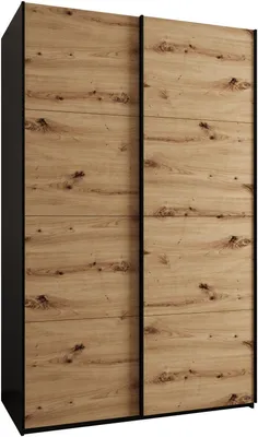 Produktbild von MEBLE KRYSPOL LUX 1 Kleiderschrank - 245,5x160x64cm - Schwarz, Artisan, Schwarz