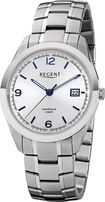 Produktbild von Regent Metall Herren Uhr F-1194 Analog Armbanduhr silber Metallarmband D2URF1194