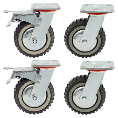 Image de Chariot à roulettes pivotantes, capacité de charge de 280 kg, 2 roues blocables, couleur argent, 39 x 35,5 x 13 cm