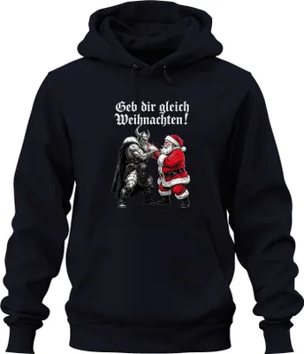 Zdjęcie produktu dla Święta tuż tuż! Viking Nordic Yulnacht Christmas Uni Bluza z kapturem, Granatowy, 3XL